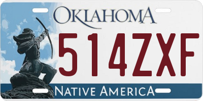 OK license plate 514ZXF