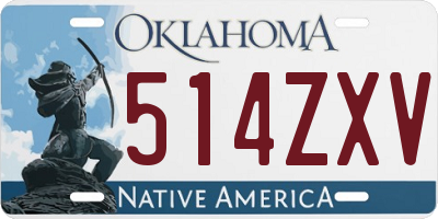 OK license plate 514ZXV