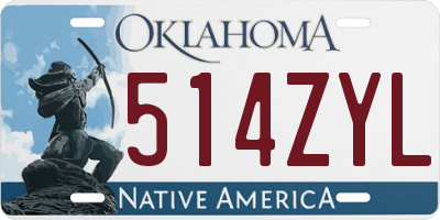 OK license plate 514ZYL