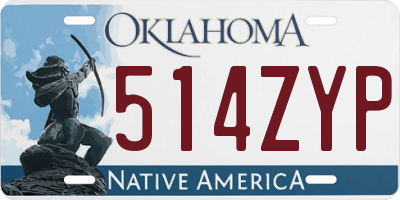 OK license plate 514ZYP