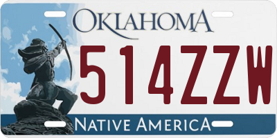 OK license plate 514ZZW