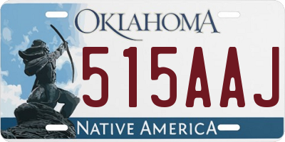 OK license plate 515AAJ