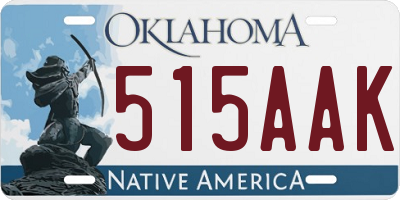 OK license plate 515AAK