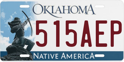 OK license plate 515AEP