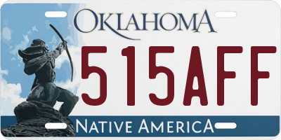 OK license plate 515AFF