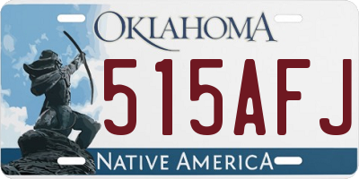 OK license plate 515AFJ
