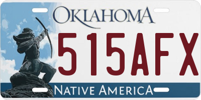 OK license plate 515AFX