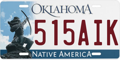 OK license plate 515AIK