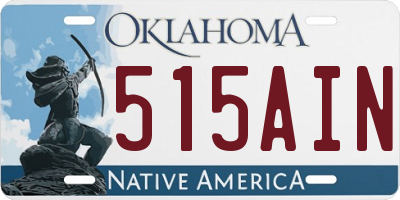 OK license plate 515AIN