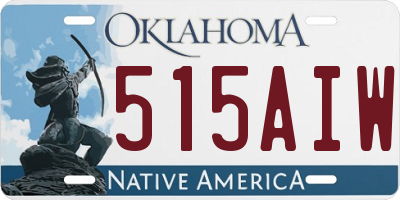 OK license plate 515AIW