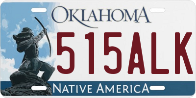 OK license plate 515ALK