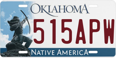 OK license plate 515APW