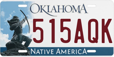 OK license plate 515AQK