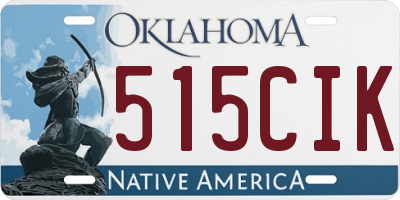 OK license plate 515CIK