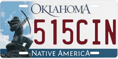 OK license plate 515CIN