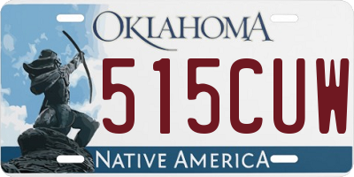 OK license plate 515CUW