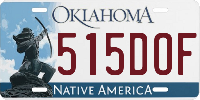 OK license plate 515DOF