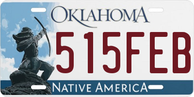 OK license plate 515FEB