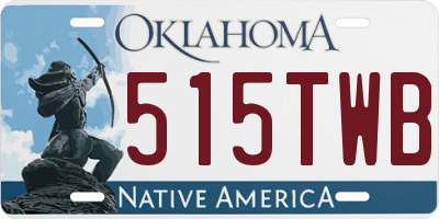 OK license plate 515TWB