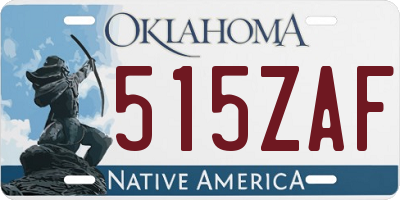 OK license plate 515ZAF