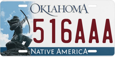 OK license plate 516AAA