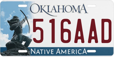 OK license plate 516AAD