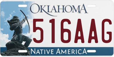 OK license plate 516AAG