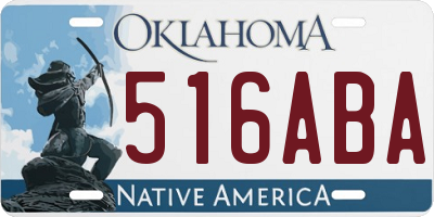 OK license plate 516ABA