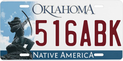 OK license plate 516ABK