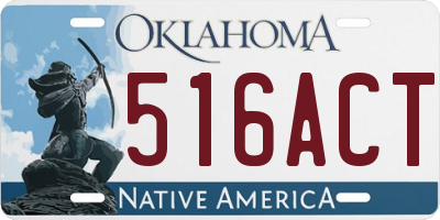 OK license plate 516ACT