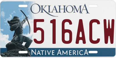 OK license plate 516ACW
