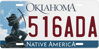 OK license plate 516ADA
