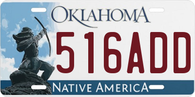 OK license plate 516ADD