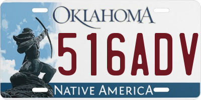 OK license plate 516ADV