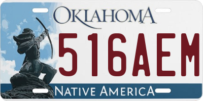 OK license plate 516AEM