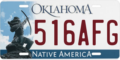 OK license plate 516AFG