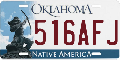 OK license plate 516AFJ