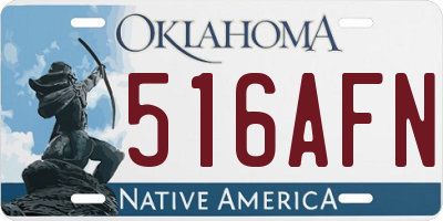 OK license plate 516AFN