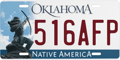 OK license plate 516AFP