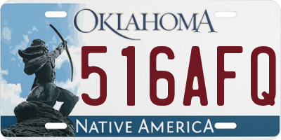 OK license plate 516AFQ