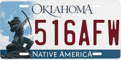 OK license plate 516AFW