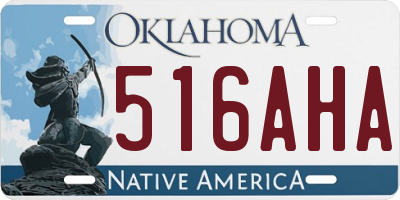 OK license plate 516AHA