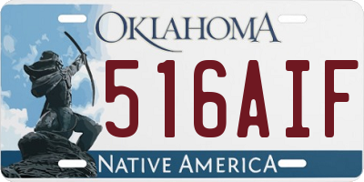 OK license plate 516AIF