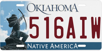 OK license plate 516AIW