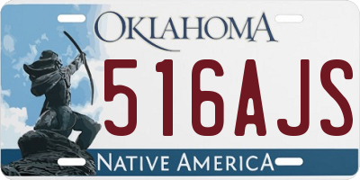 OK license plate 516AJS