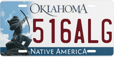 OK license plate 516ALG