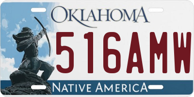 OK license plate 516AMW