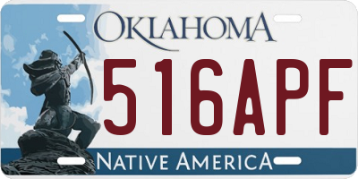 OK license plate 516APF