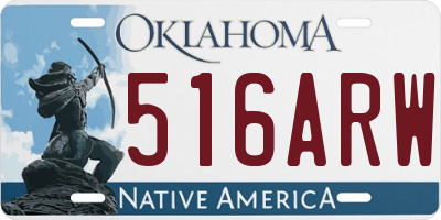 OK license plate 516ARW
