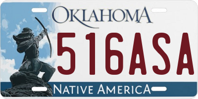 OK license plate 516ASA